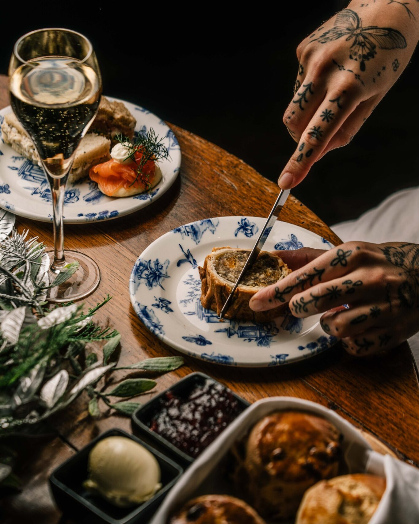 Sausage roll afternoon tea