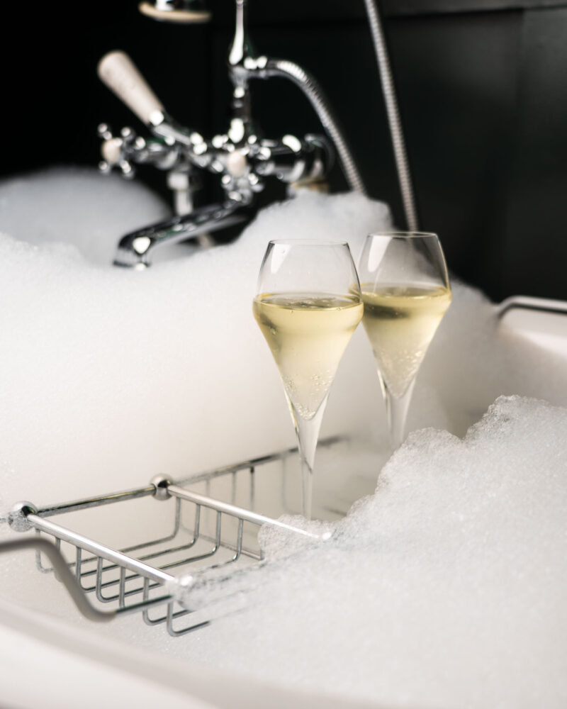 Champagne in bath tub