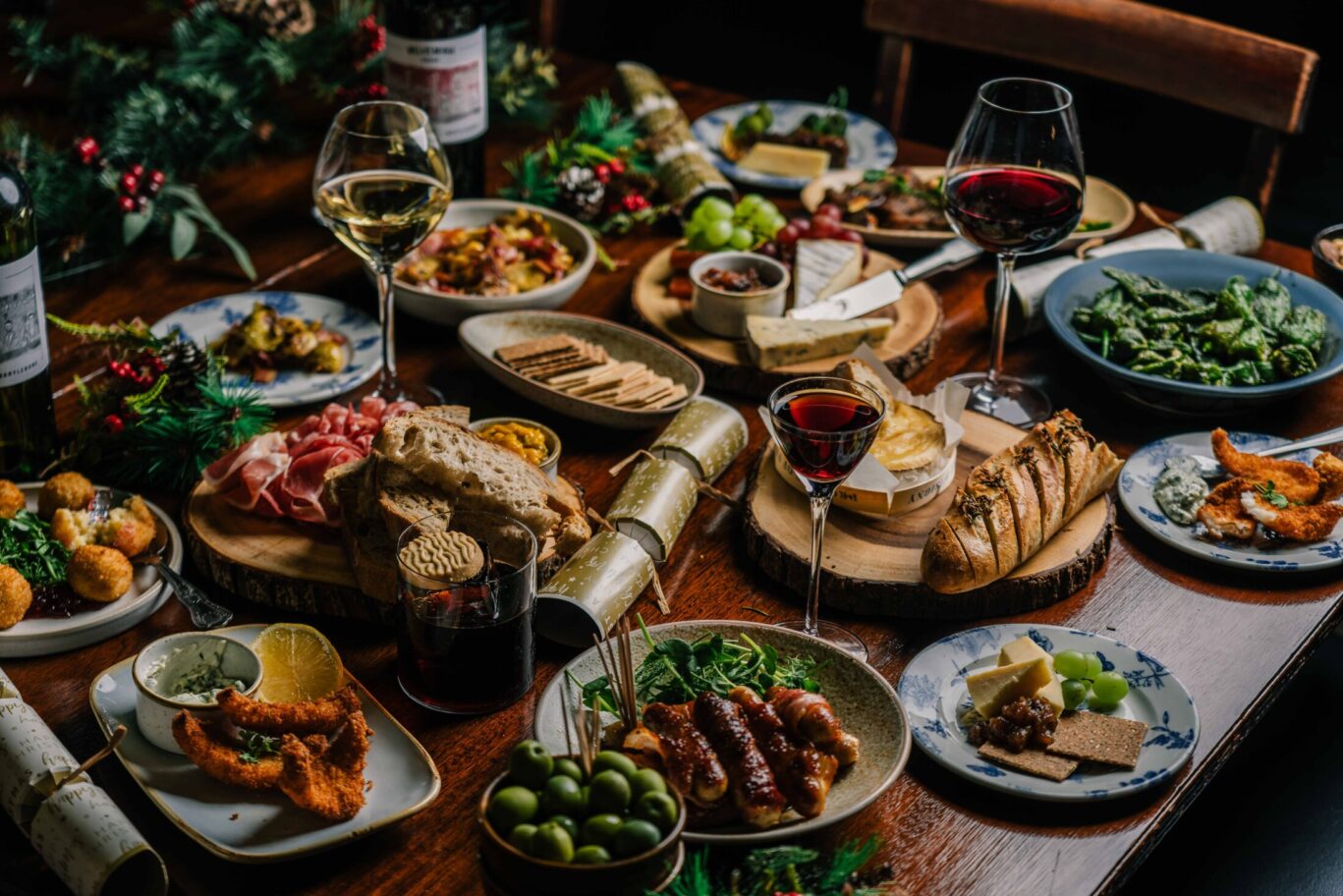 food spread on table