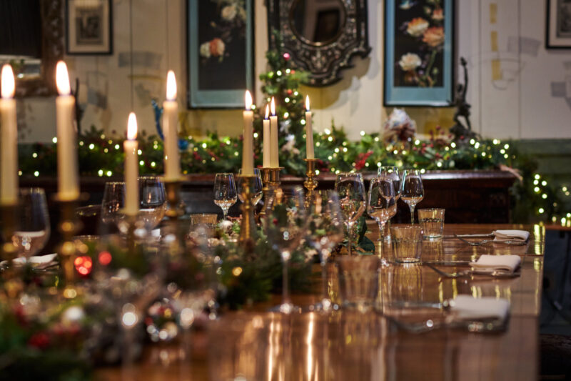 Christmas table layout Clerkenwell