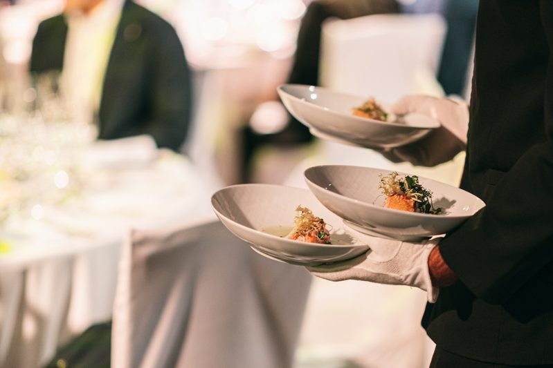 Dishes,Served,To,Tables,In,A,Michelin-starred,Restaurant,After,Event.